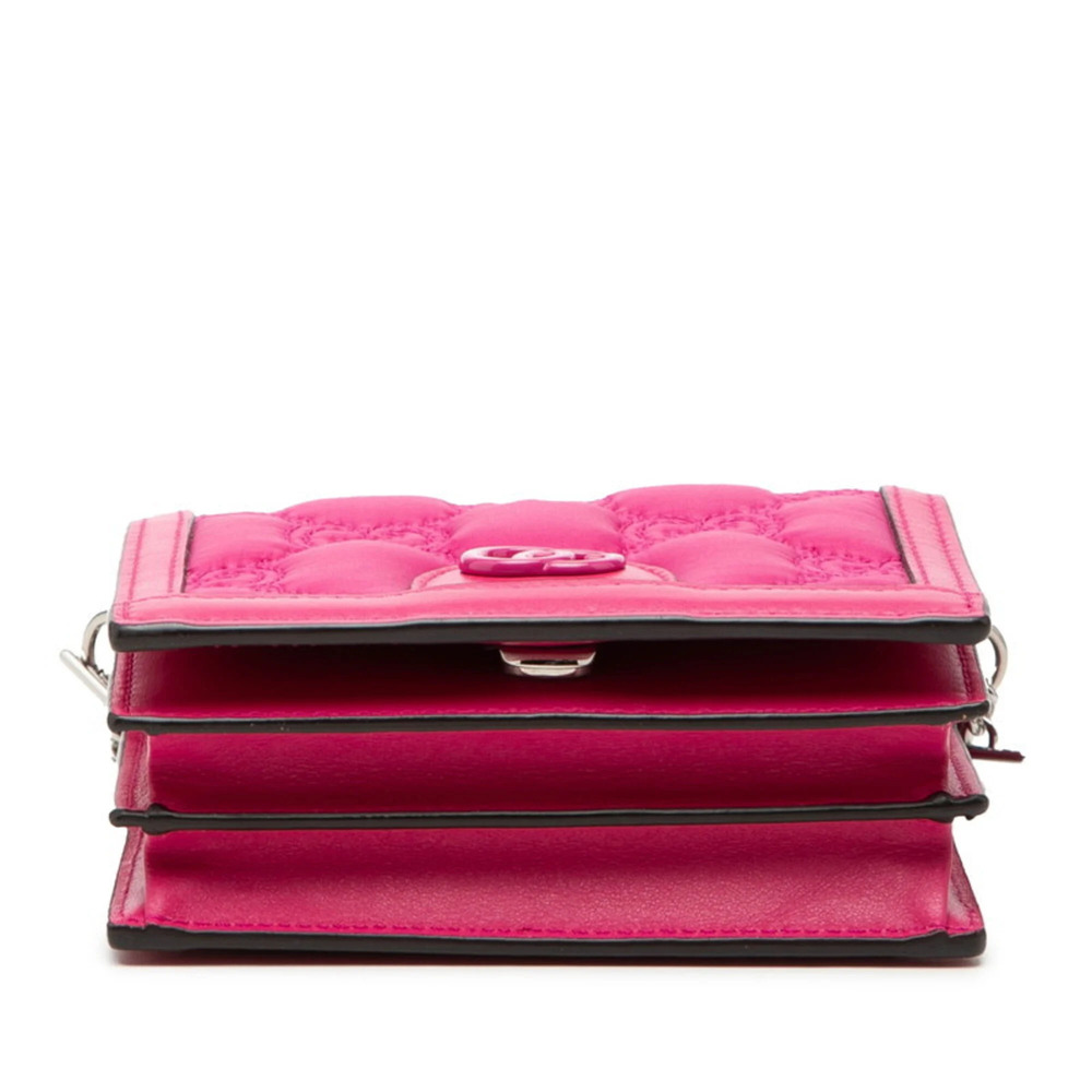 GUCCI Authentic Pink Leather GG Marmont Shoulder Bag - Picture 3 of 6